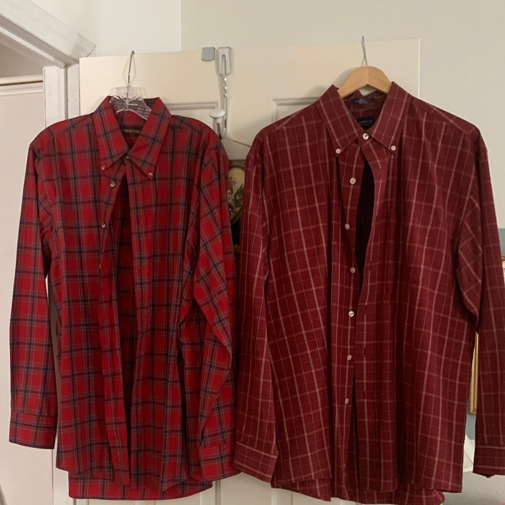 Lot of 4 men’s long sleeve shirts size L 
Brand
Arrow
Calvin Klein
Gap
Nordstrom